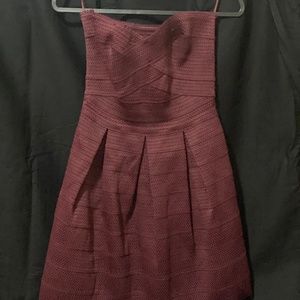 Express Maroon Tweed Halter Dress
